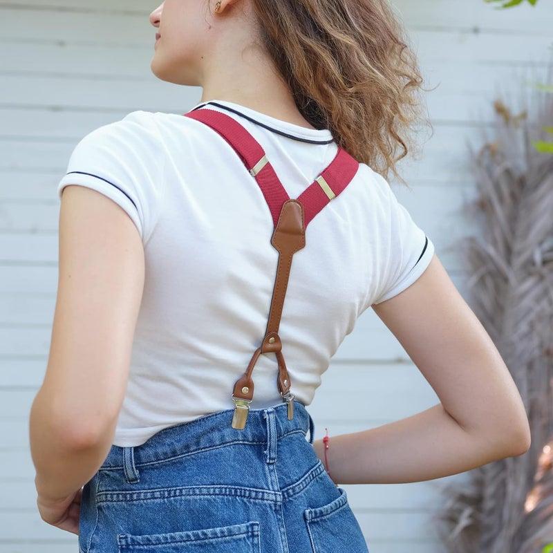 Action Ward Store Women's Suspenders - 1" Width - Y Back 4 Clip Skinny Ladies Suspenders - Image 4